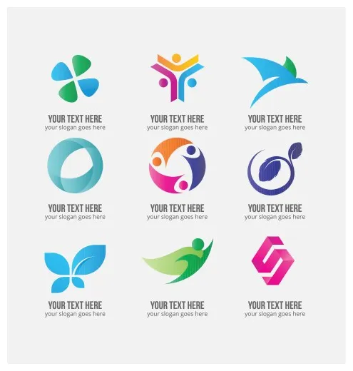 3d logo set vector vectorstock