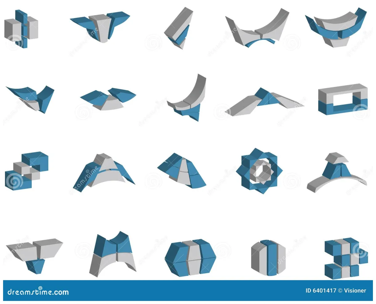 3d vector logos and elements stock vector illustration of icon, blue