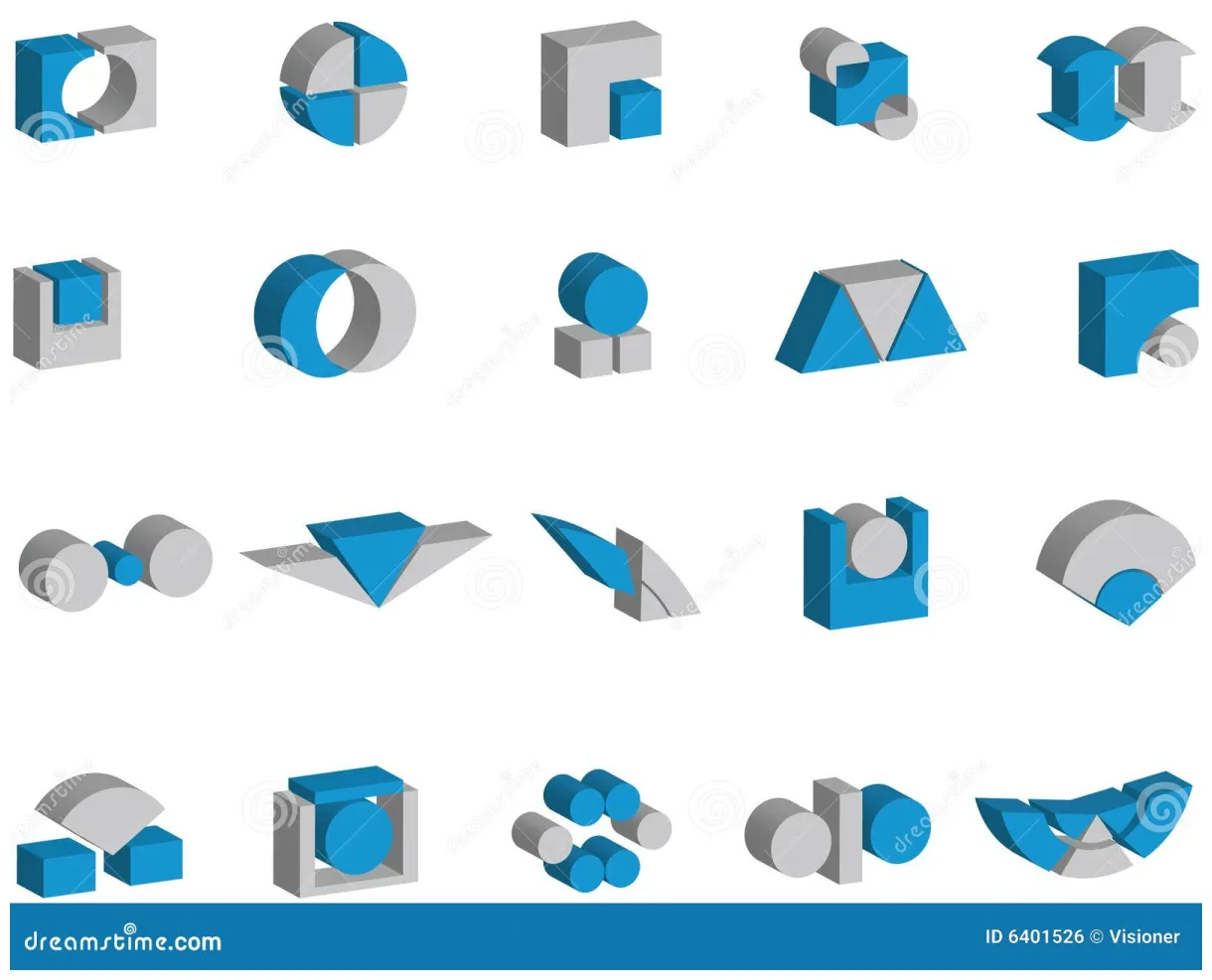 3d vector logos and elements stock vector illustration of name