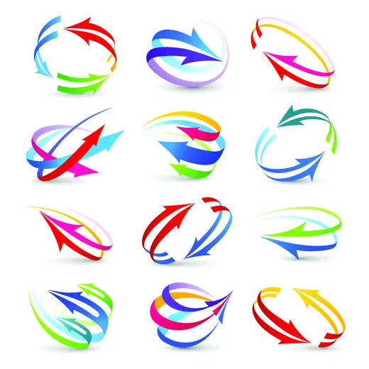 Modern 3d logos design elements vector 03 vector logo printable coloring page