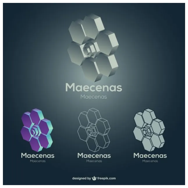 Free vector 3d logos pack