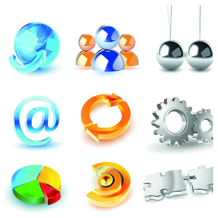 Different 3d logos design elements vector vectors graphic art designs