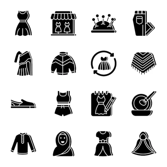 Premium vector pack of accessories solid icons