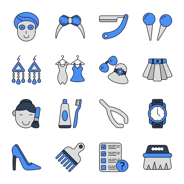 Premium vector pack of fashion accessories flat icons