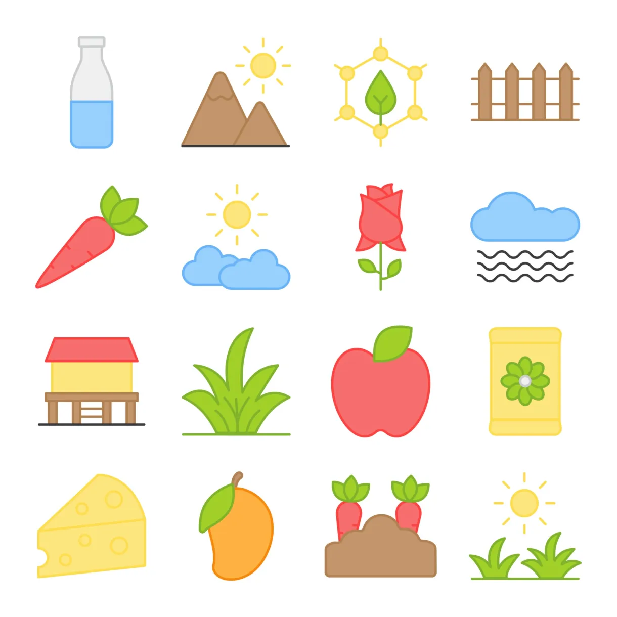 Pack of accessories flat icons 3360391 vector art at vecteezy printable coloring page