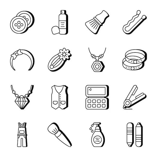 Premium vector pack of wearable accessories linear icons