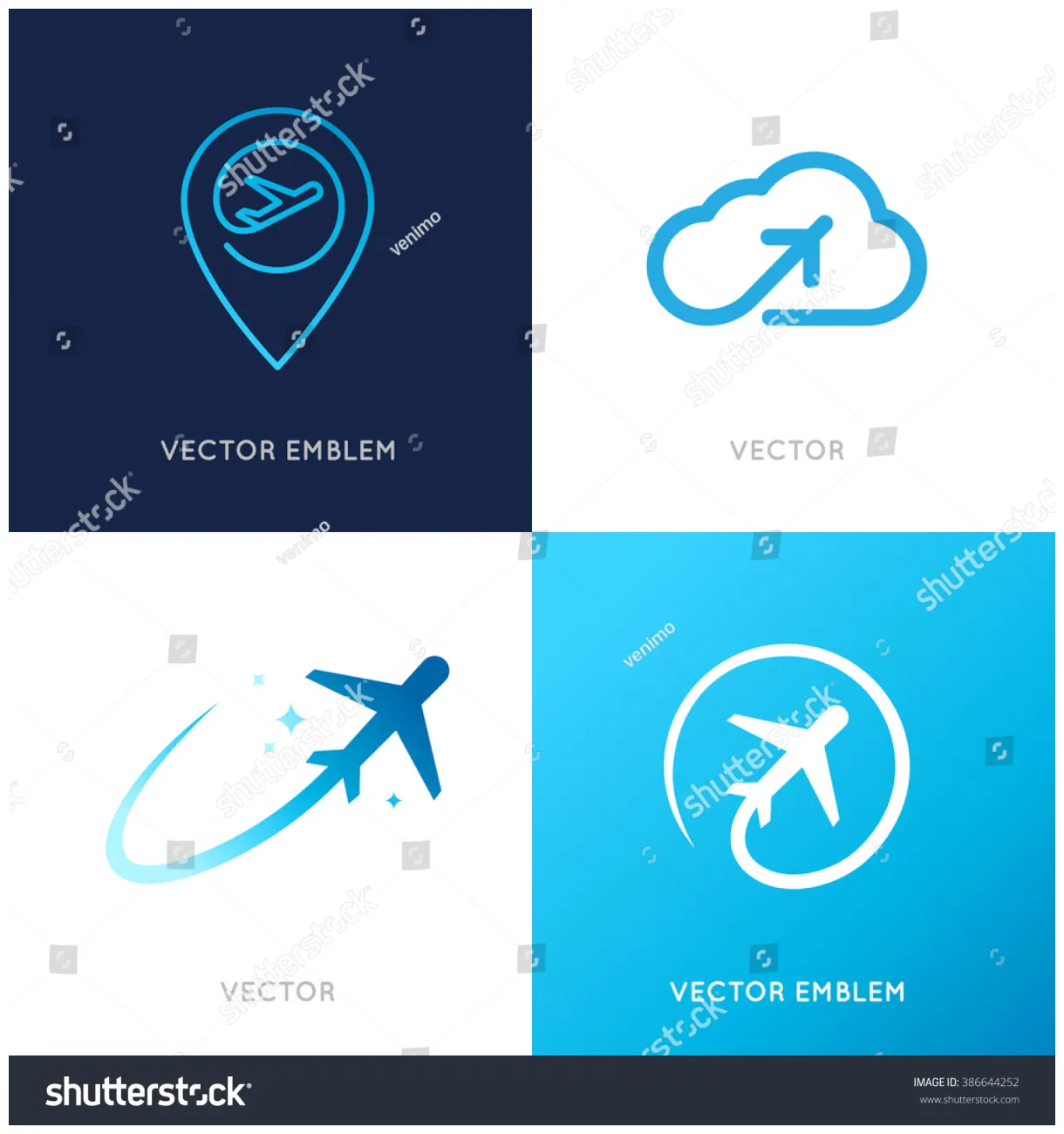 Vector logo design templates airlines airplane stock vector royalty