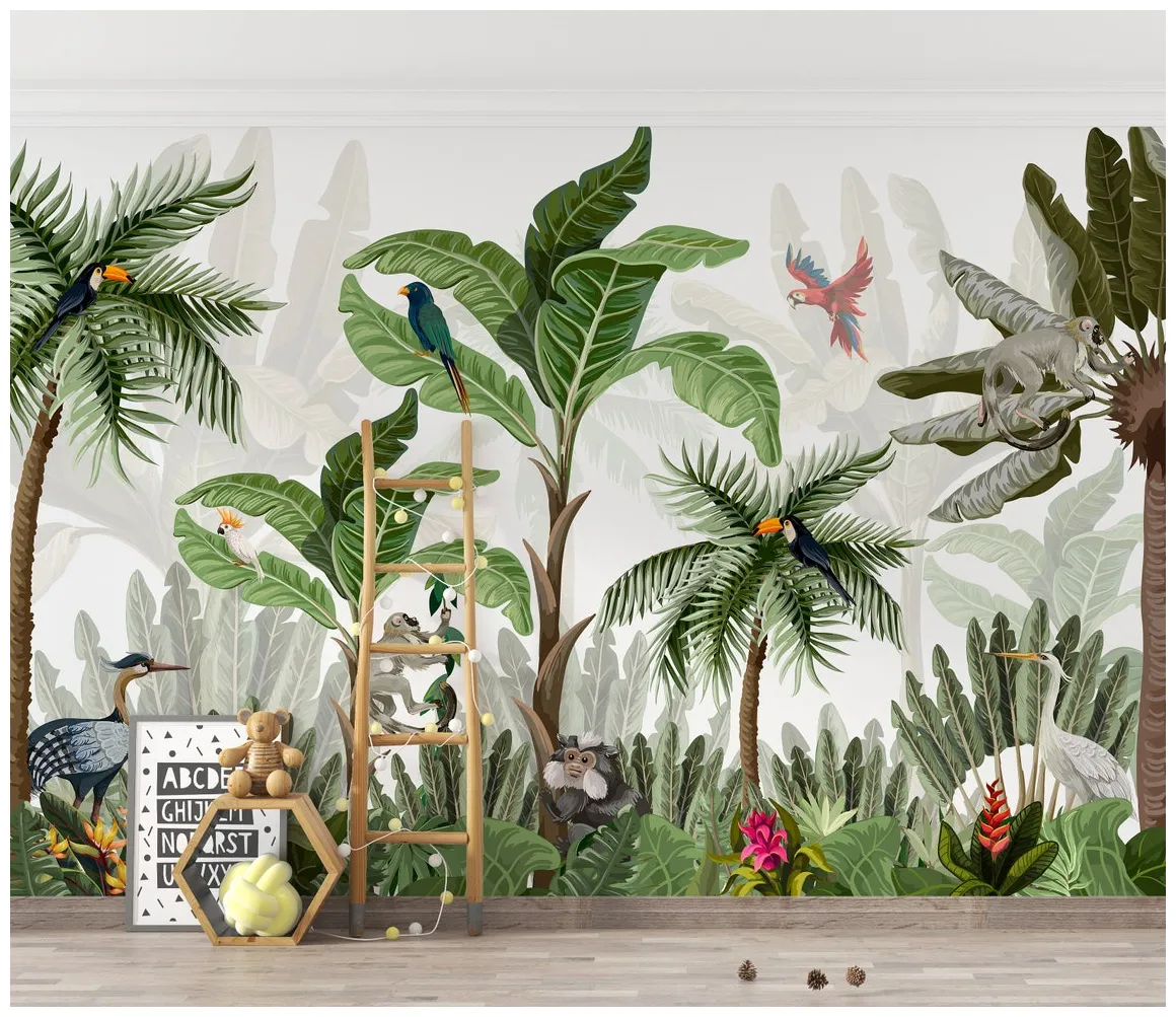 Tropical self adhesive peel and stick etsy