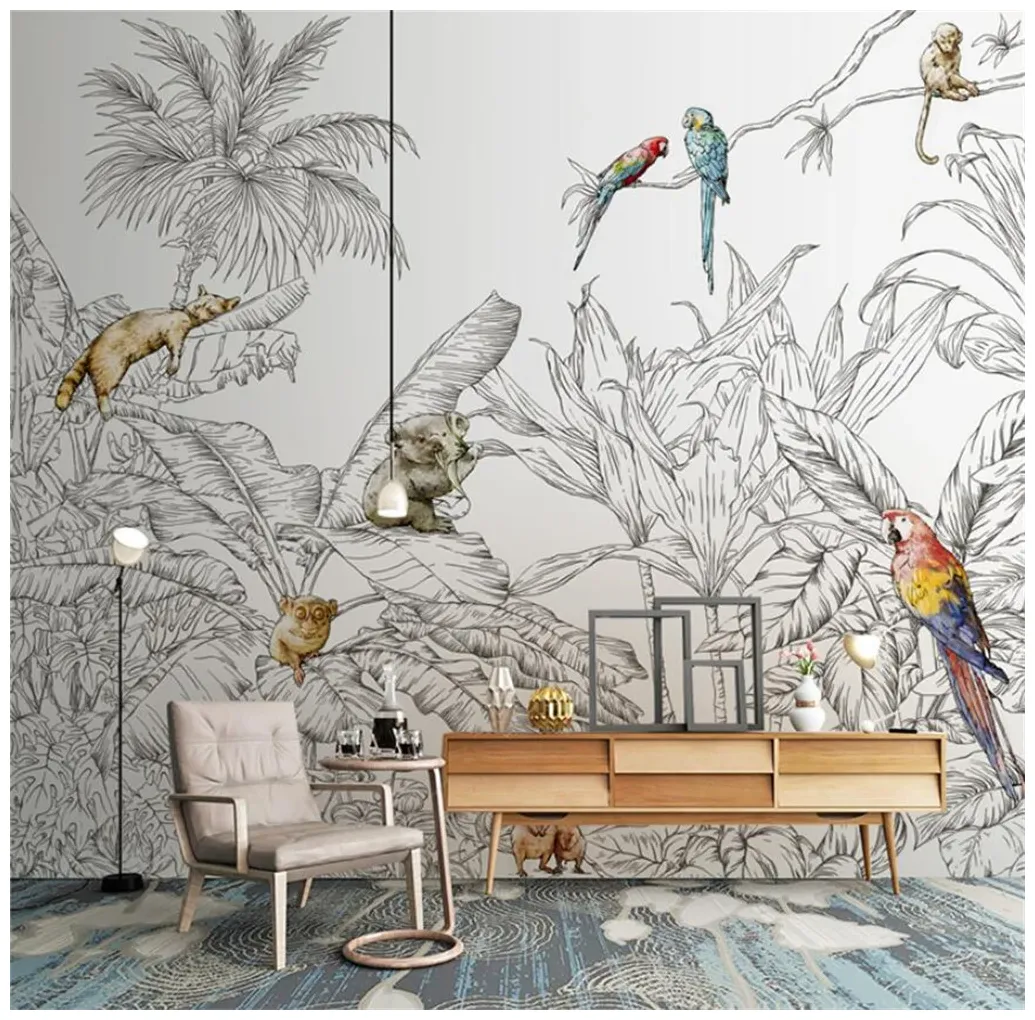 3d murals for tropical rain forest animals s canada