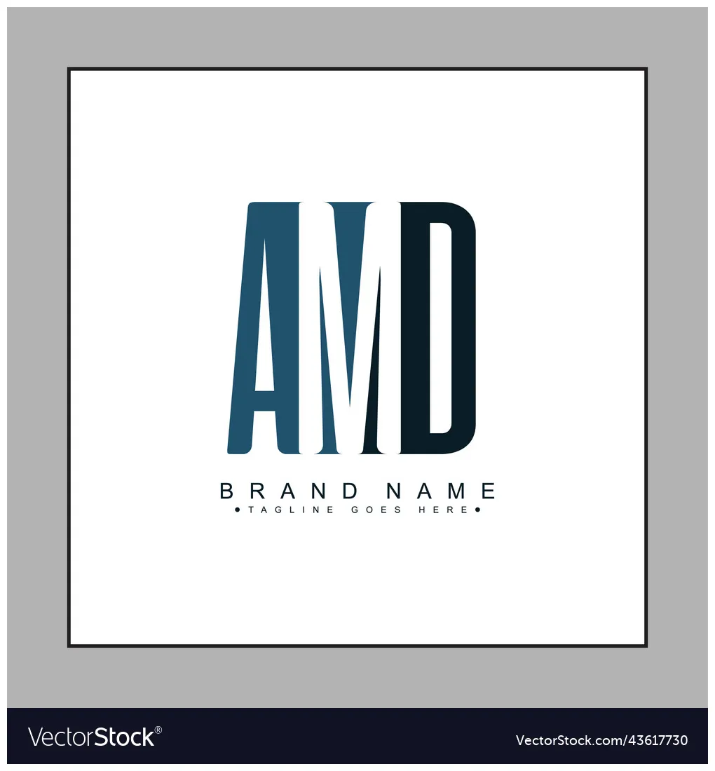 Simple business logo for initial letter amd vector