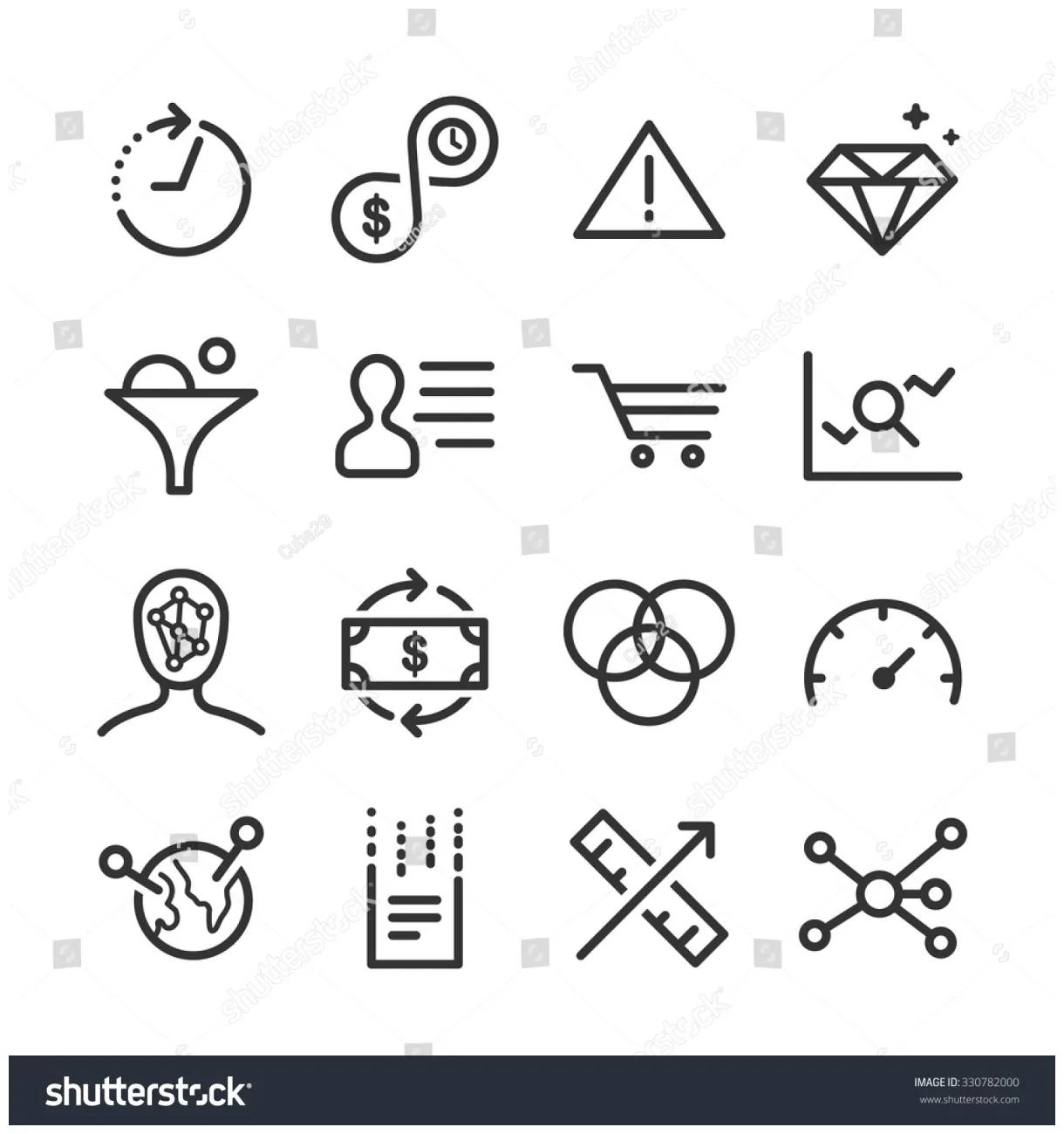 Set included icons analysis stock vector