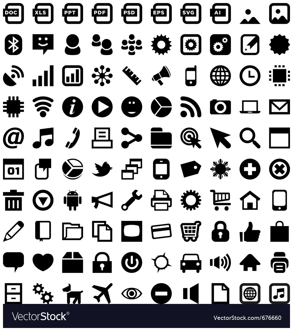 Android icons vector vectorstock