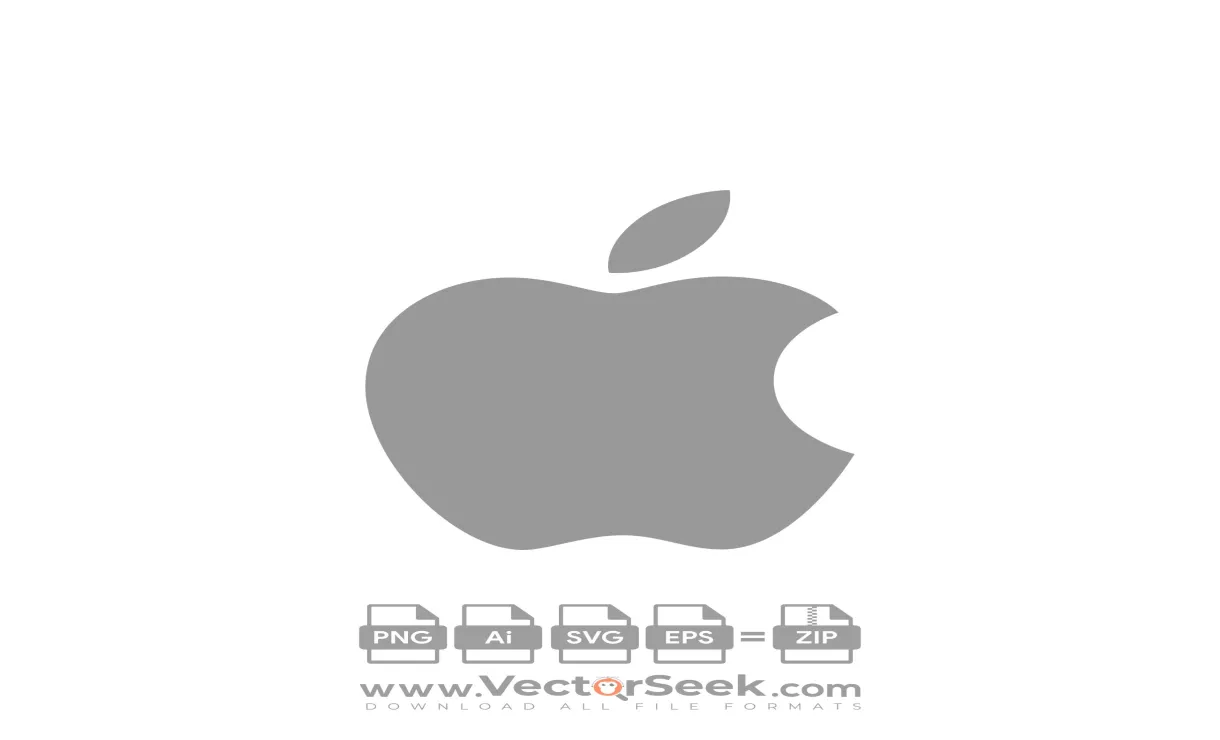 Apple grey logo in png svg vector format