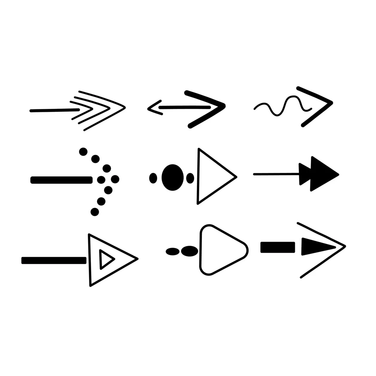 Arrow icons collection 10095789 vector art at vecteezy