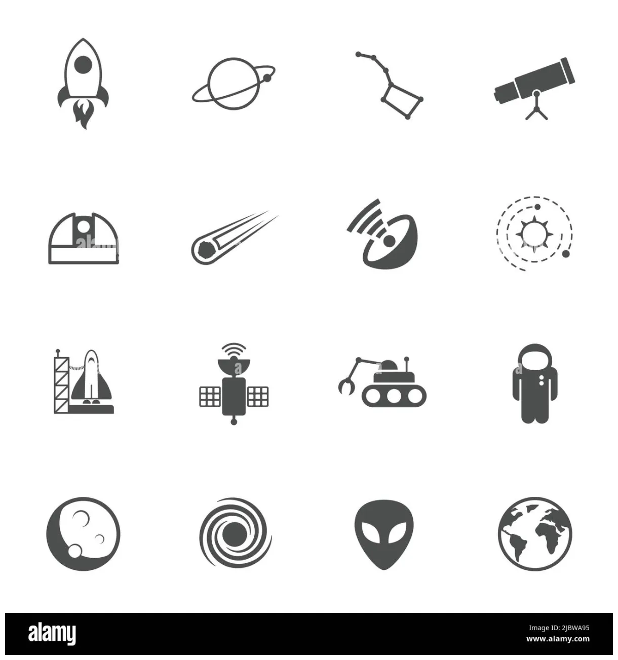 Space astronomy vector icons set stock vector & art alamy