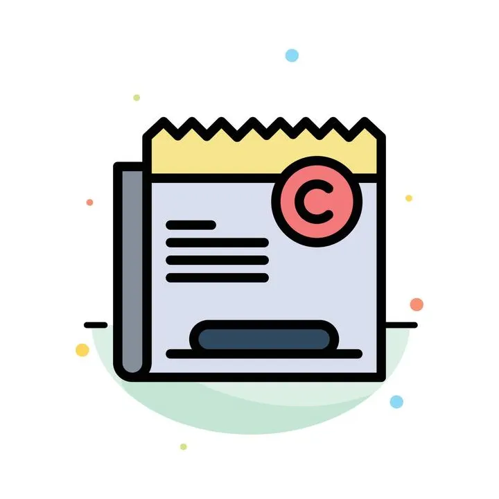 Copyright attribution vector art, icons, and graphics for