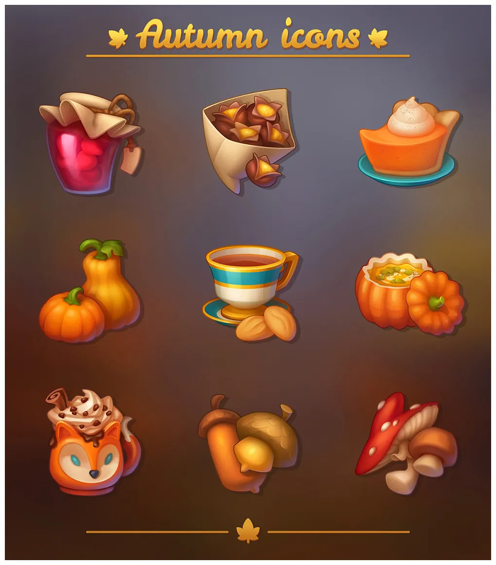 Autumn icons :: Behance
