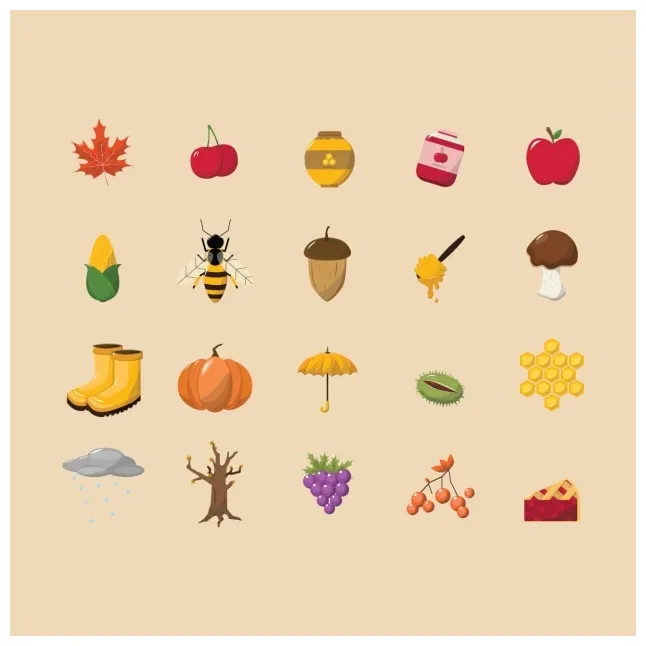 Free Vector | Autumn icons collection