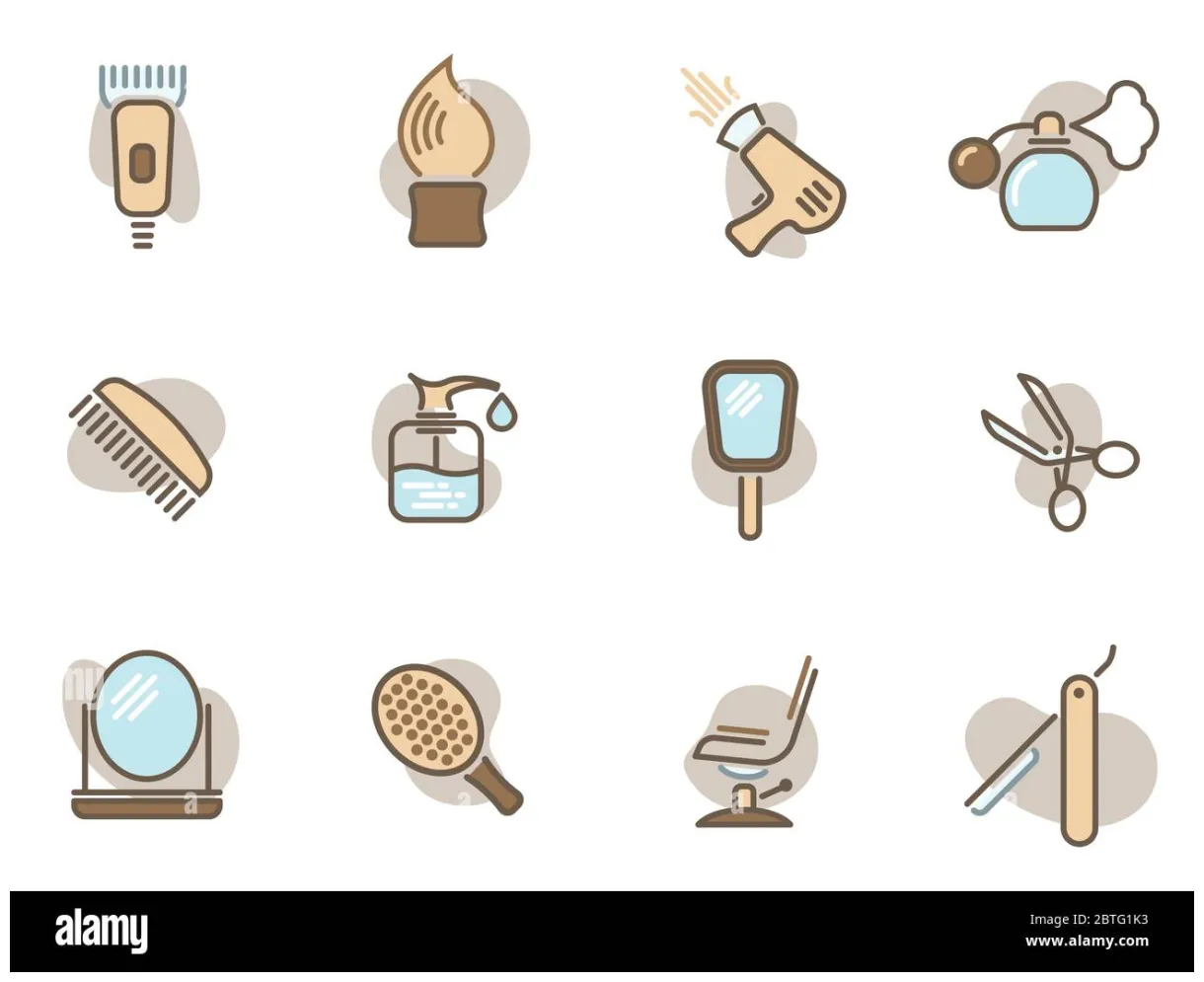Barber colored icons stock vector & art alamy