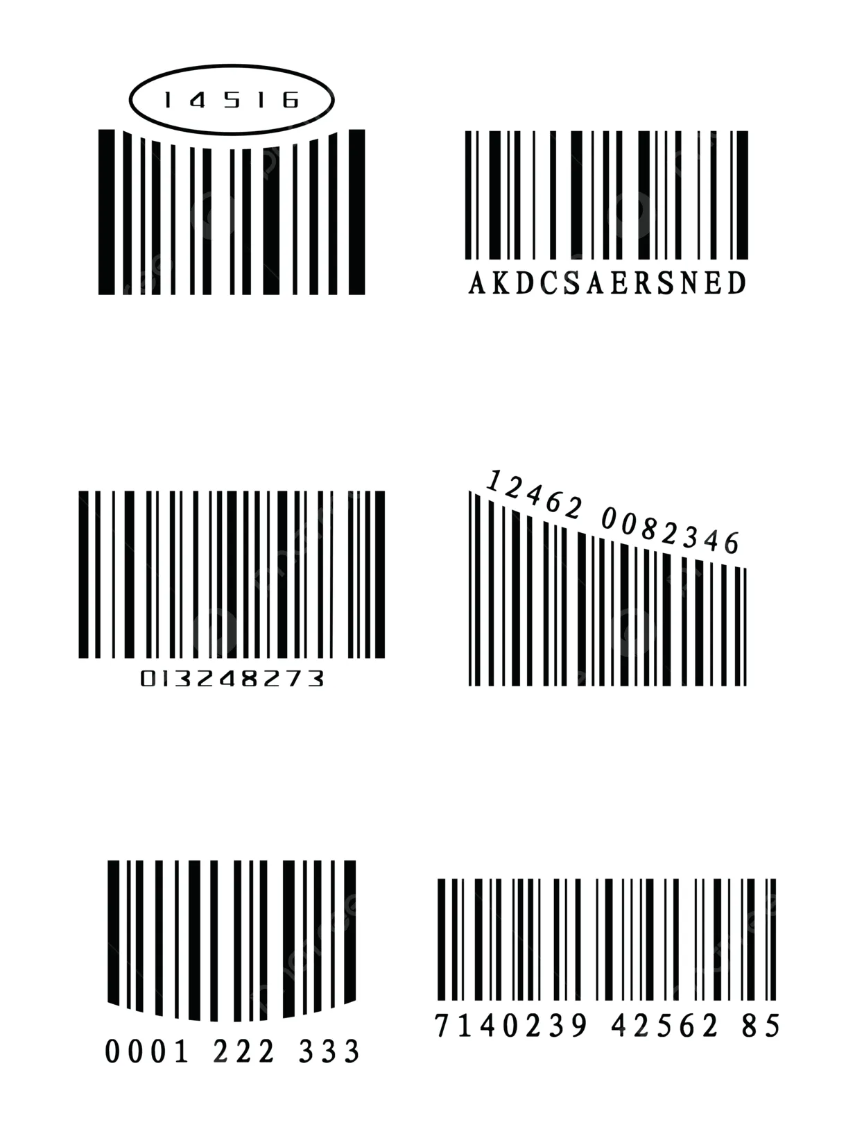 Barcode png picture, various materials, vector barcode printable coloring page
