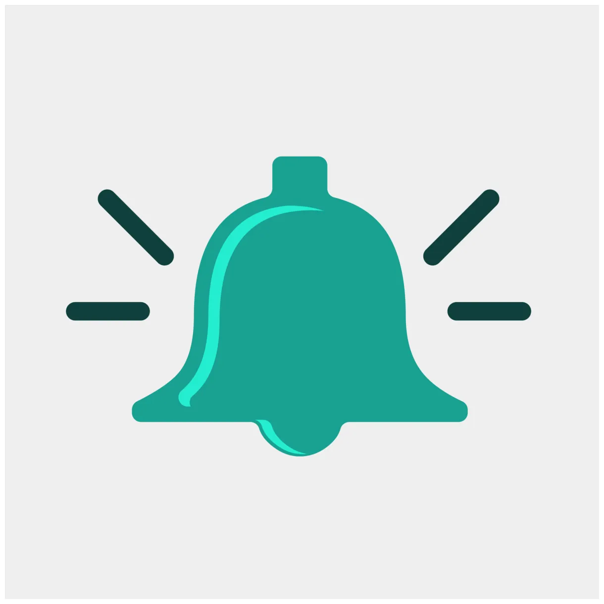 Notification bell icon for incoming inbox vector ringing, 43% off