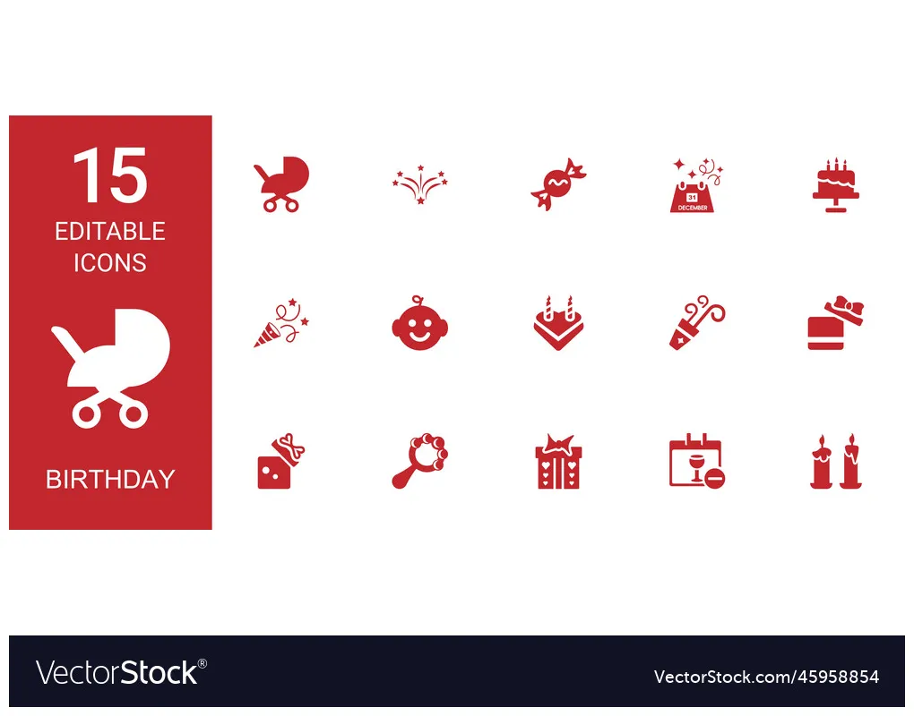 Birt ay icons vector vectorstock