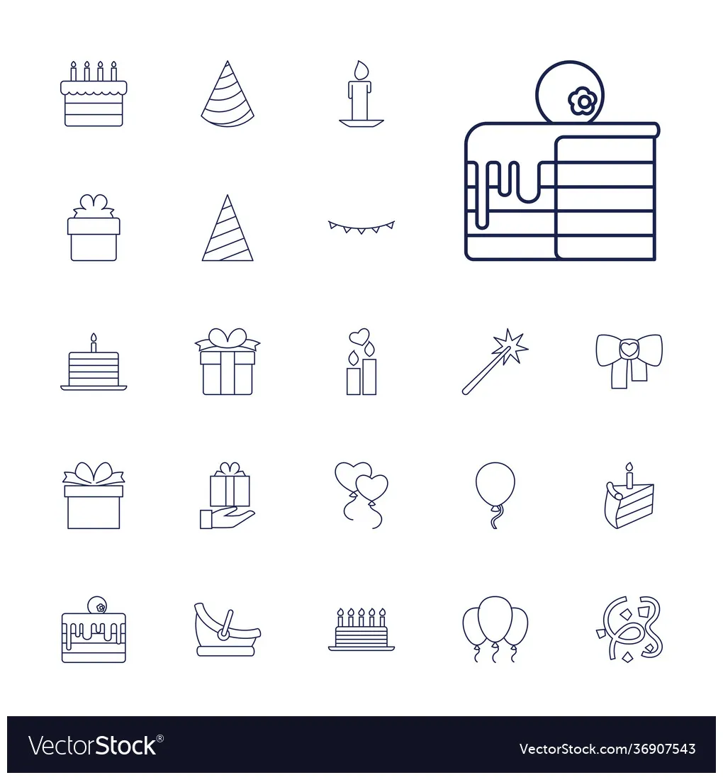 Birt ay icons vector vectorstock