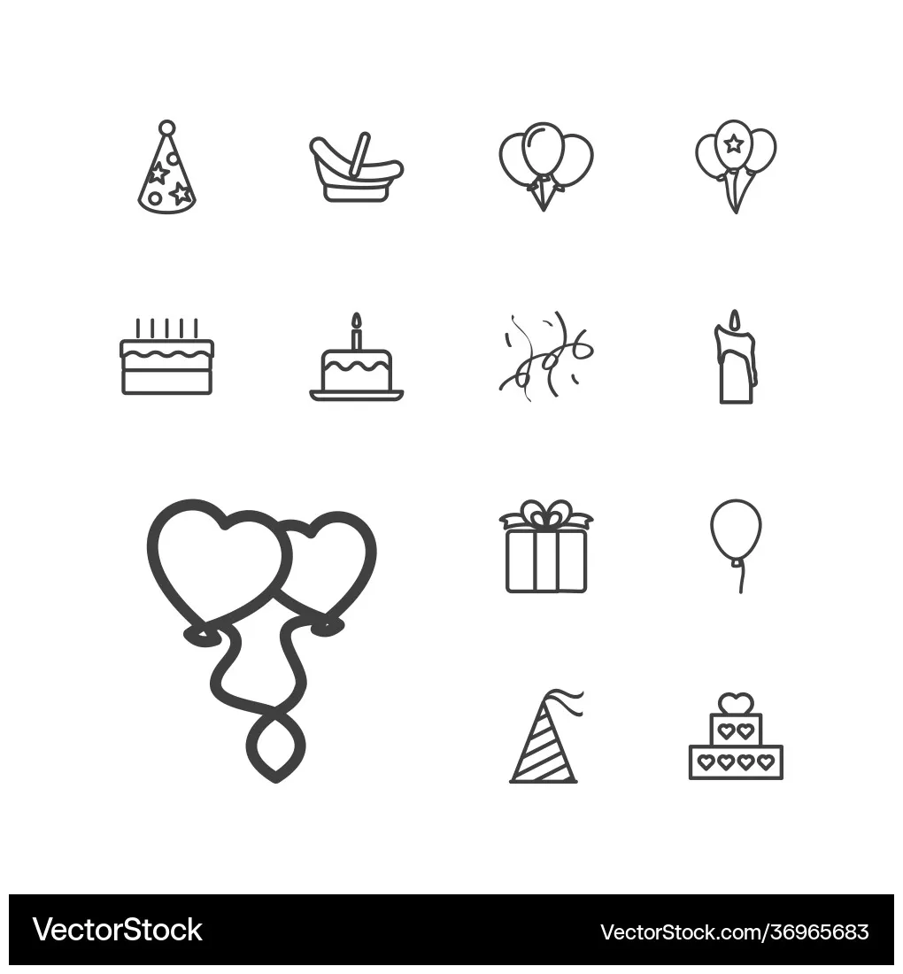 Birt ay icons vector vectorstock