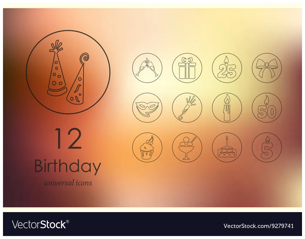 Set of birt ay icons vector