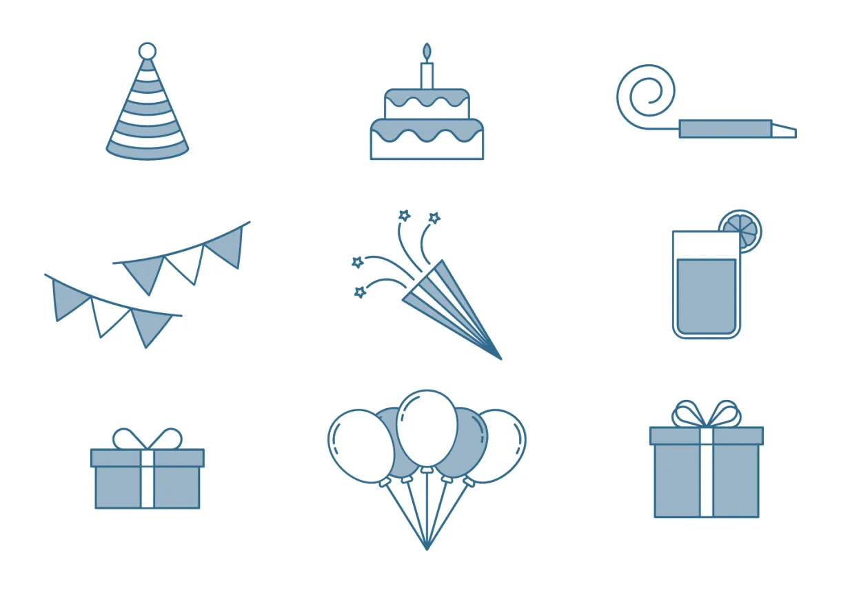 Birt ay icons set 153289 vector art at vecteezy