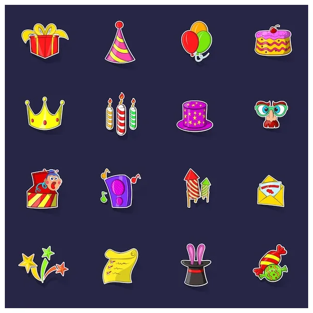 Premium vector birt ay icons set vector sticker