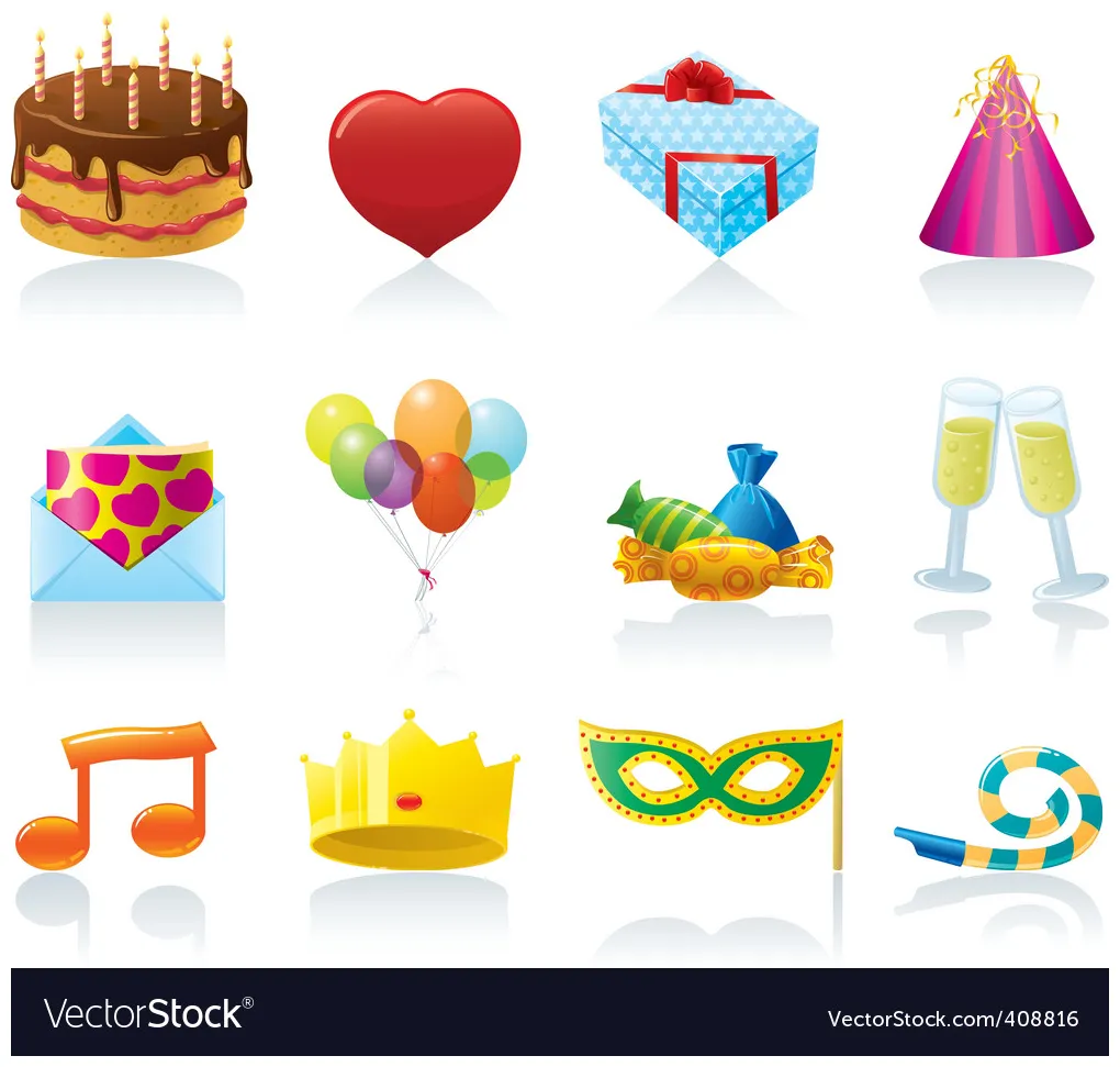 Birt ay icons vector vectorstock