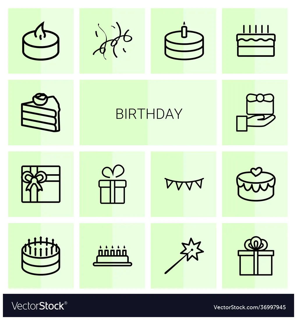 Birt ay icons vector vectorstock