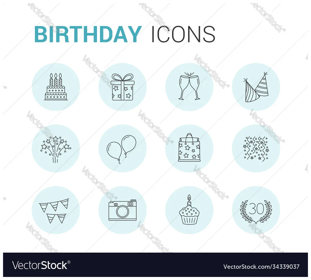 Birt ay icons vector vectorstock