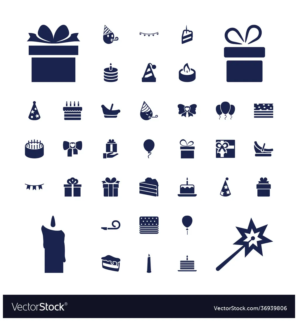 Birt ay icons vector vectorstock