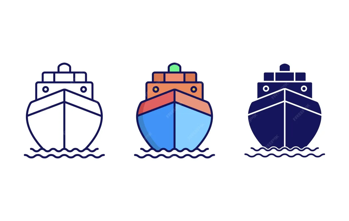 Premium vector cargo boat vector icon