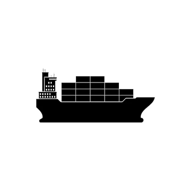 Cargo ship with containers icon printable coloring page