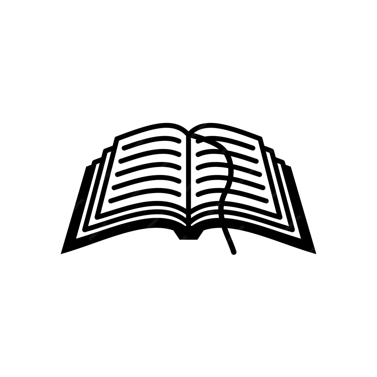 Premium vector open the book vector icon template black and white