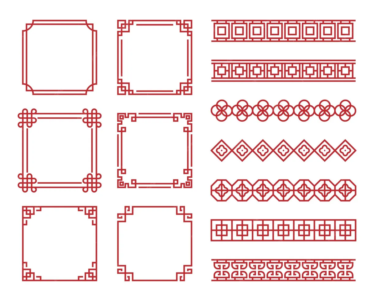 Premium Vector | Traditional chinese border design chinese frame