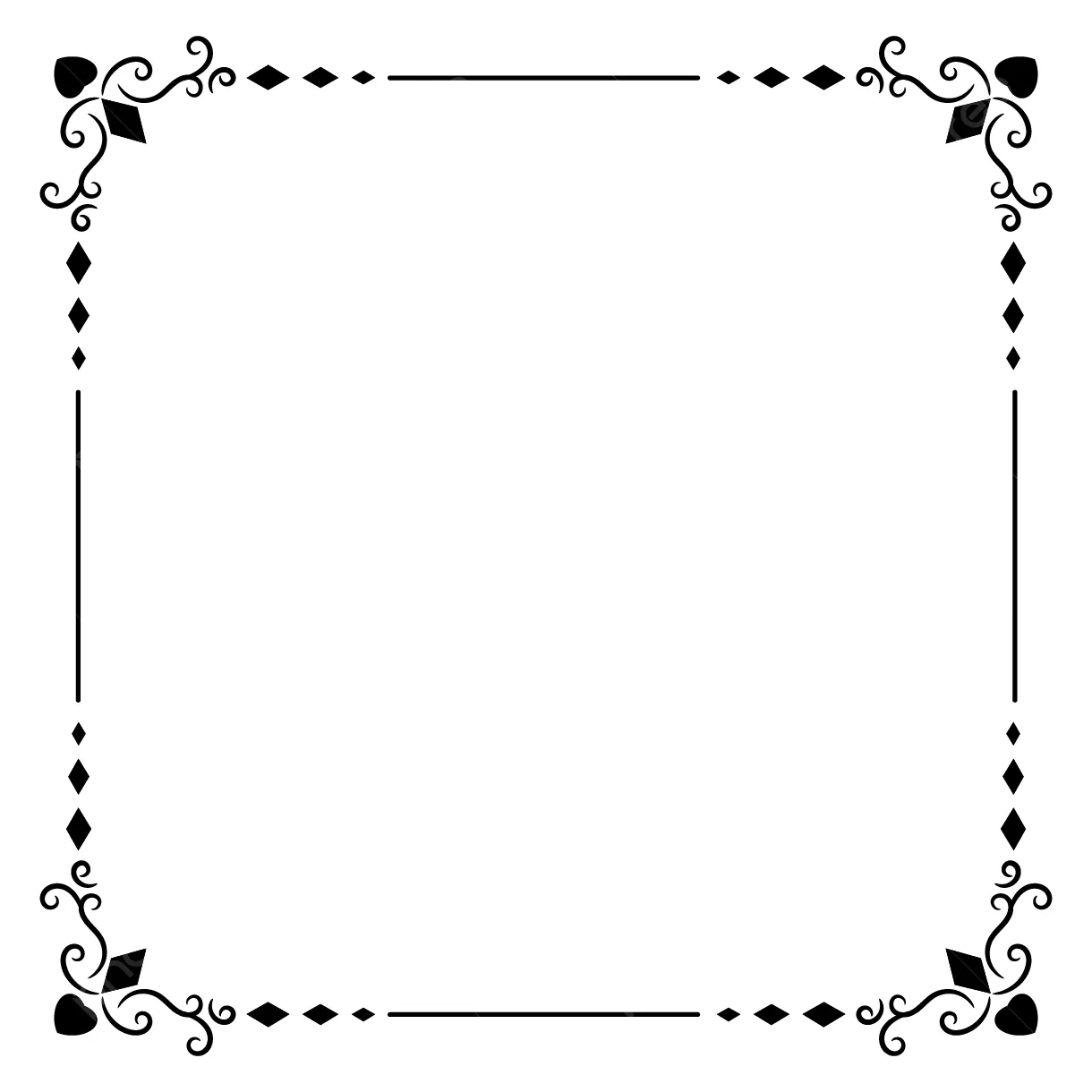 Easy Border Design Black Vector, Simple Border Design, Easy, 48% OFF