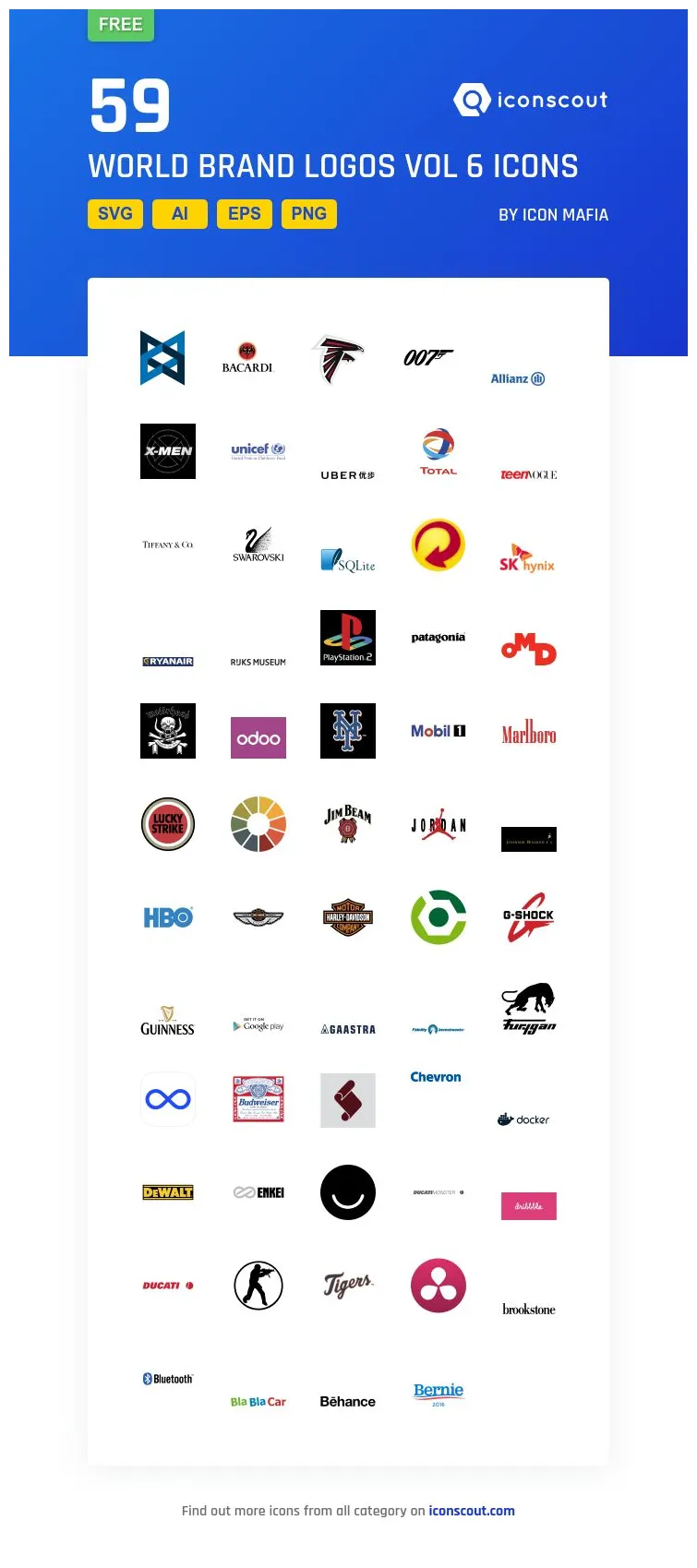 Free world brand logos vol 6 logo icon pack 59 logos