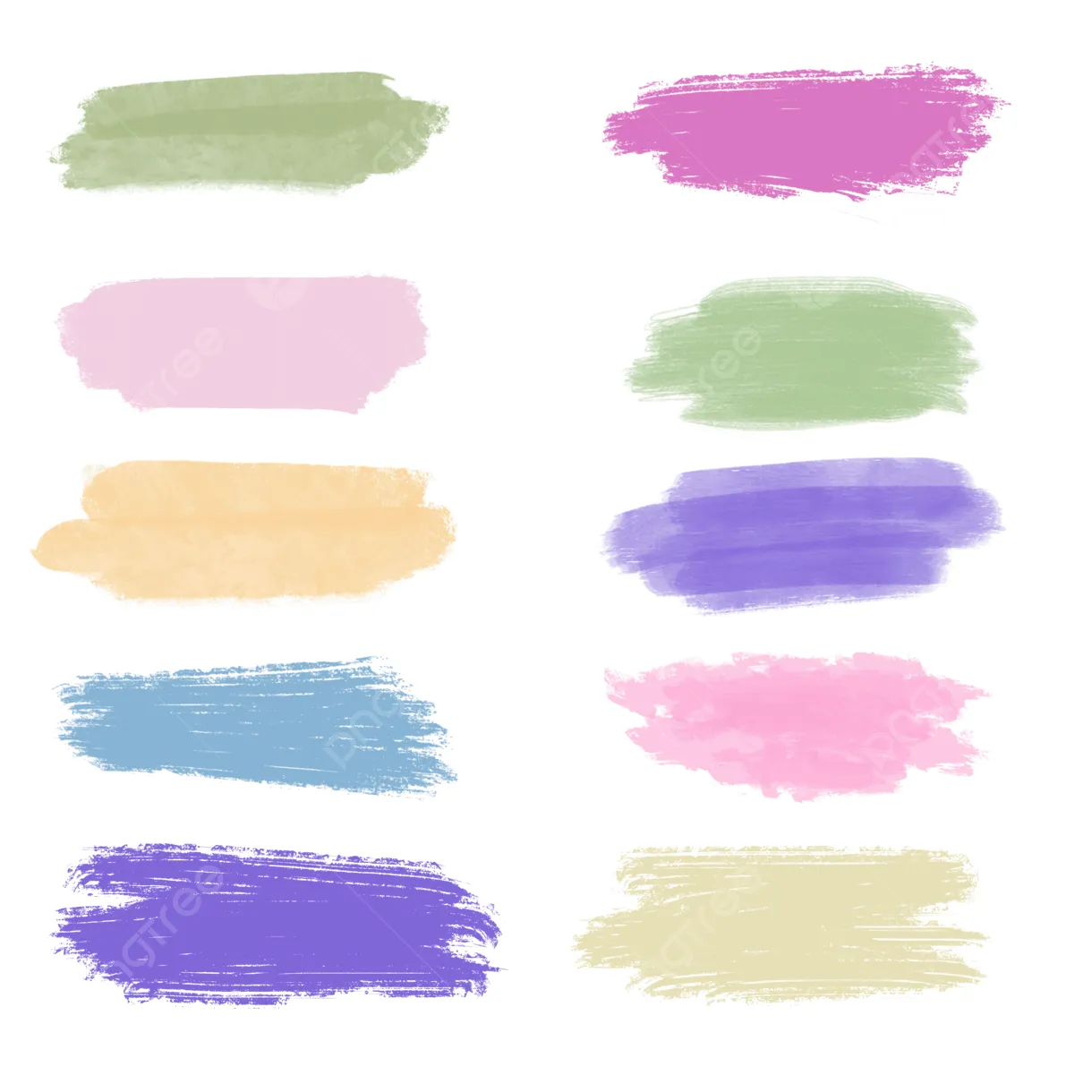 Colorful brush strokes collection, brush strokes, painting, decorative