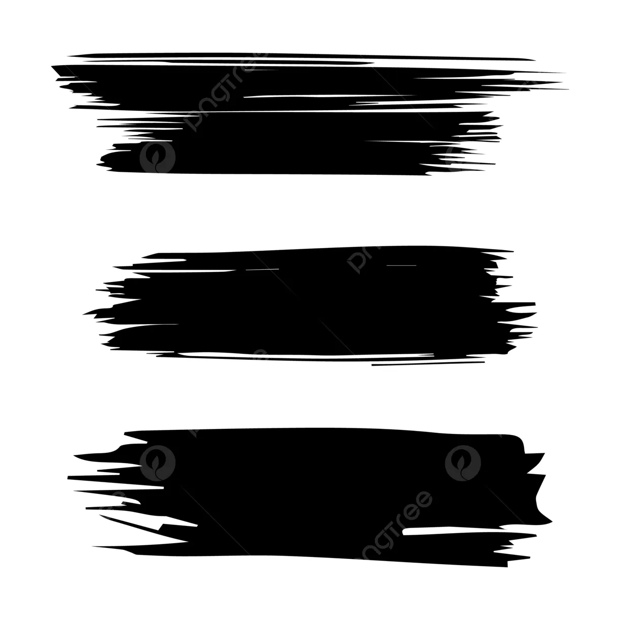 Black brush set, brush set, black brush, brush png and vector with