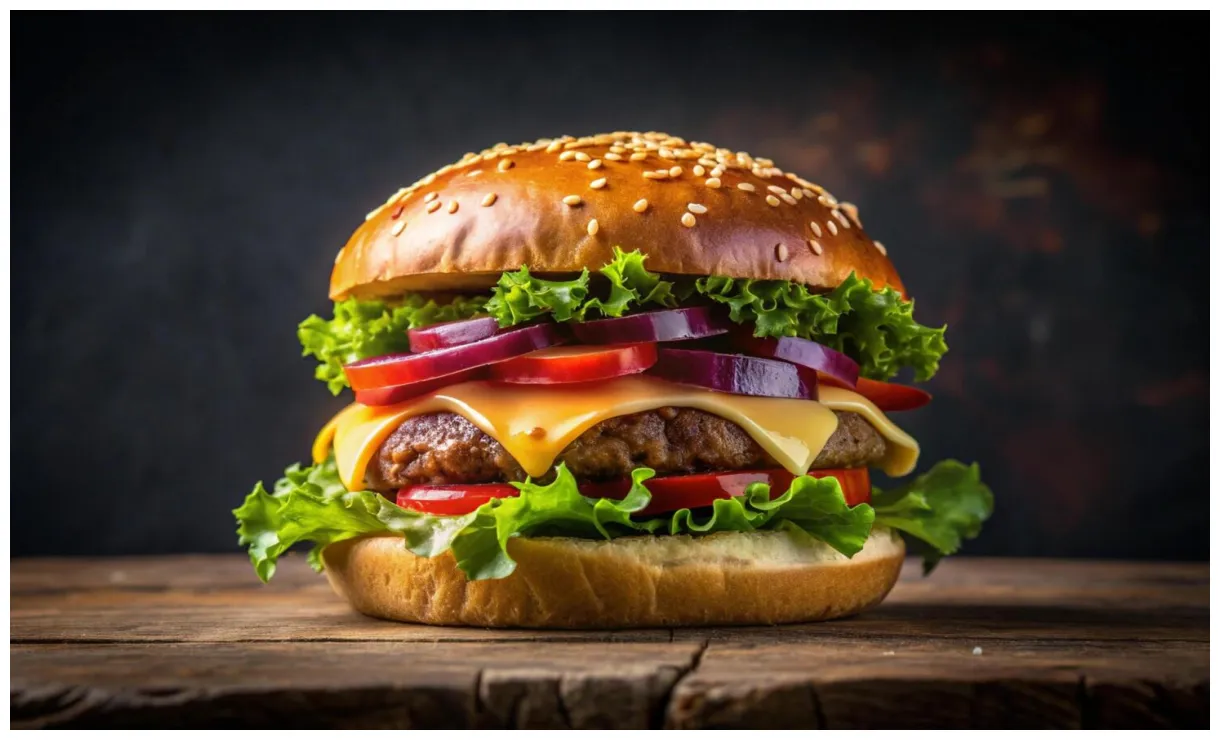 Burger isolated on clean 48829319 at vecteezy