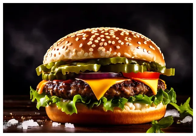 Juicy delicious burger premium ai-generated