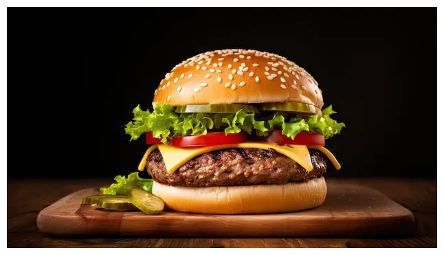 Premium ai single fresh burger