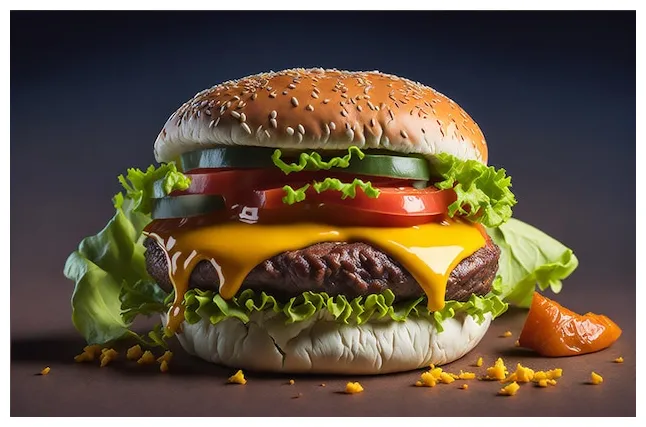 Floating burger illustration premium ai-generated