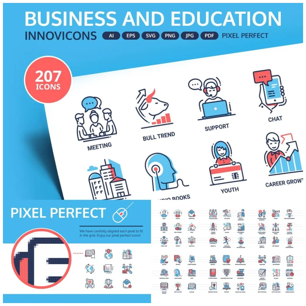 600 business concept doodle icons masterbundles