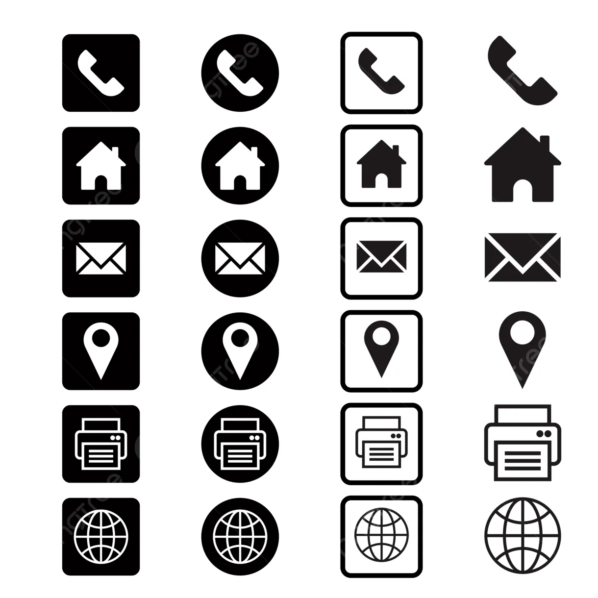 Business card icons png