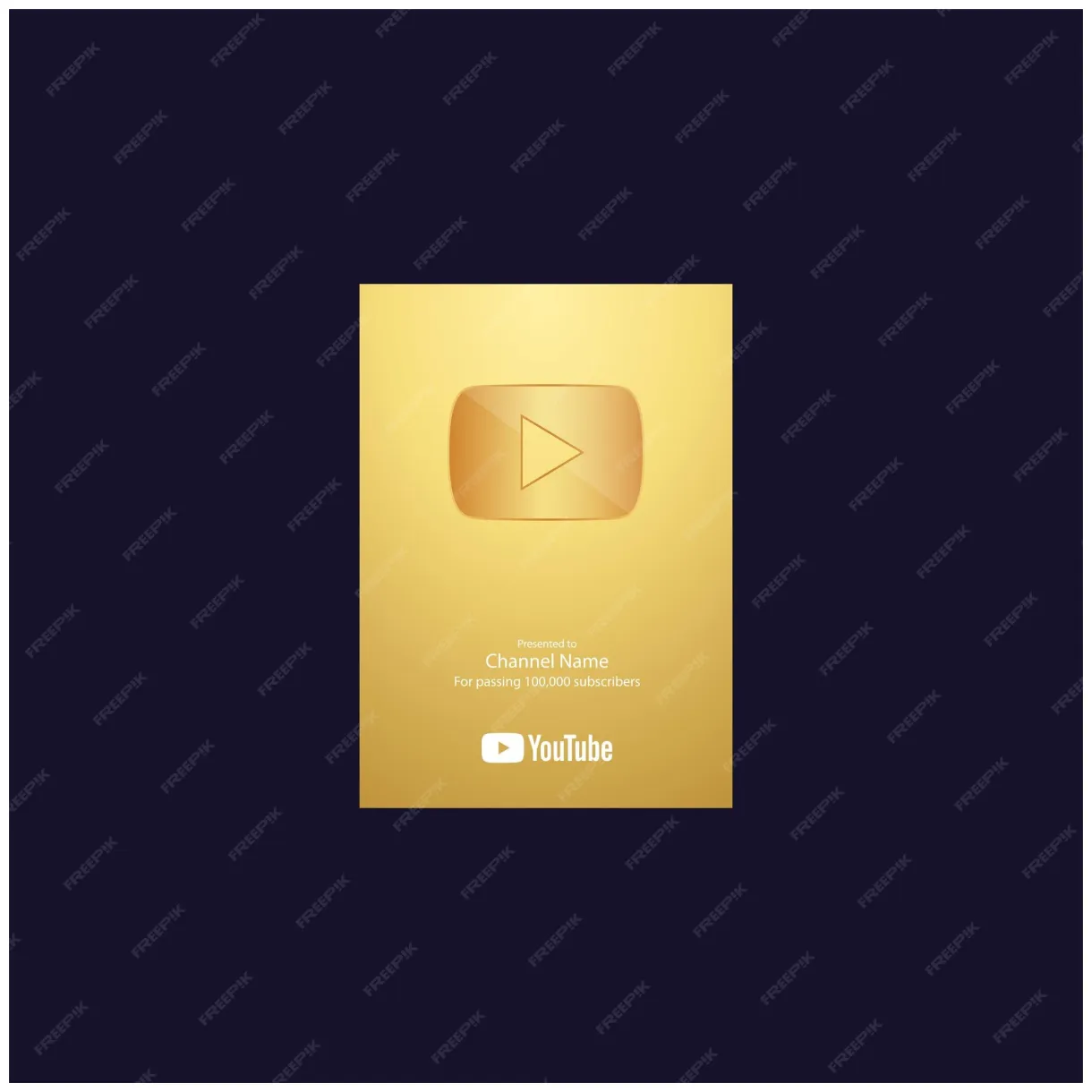 Premium vector gold youtube play